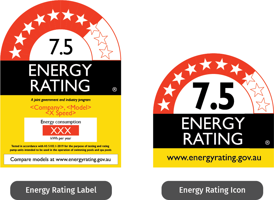 An image showing a sample of the full Energy Rating Label and the Energy Rating Icon to illustrate the differences between the designs